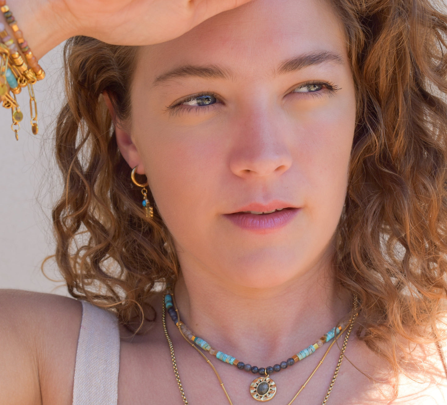 Gemma Beaded Gold Necklace