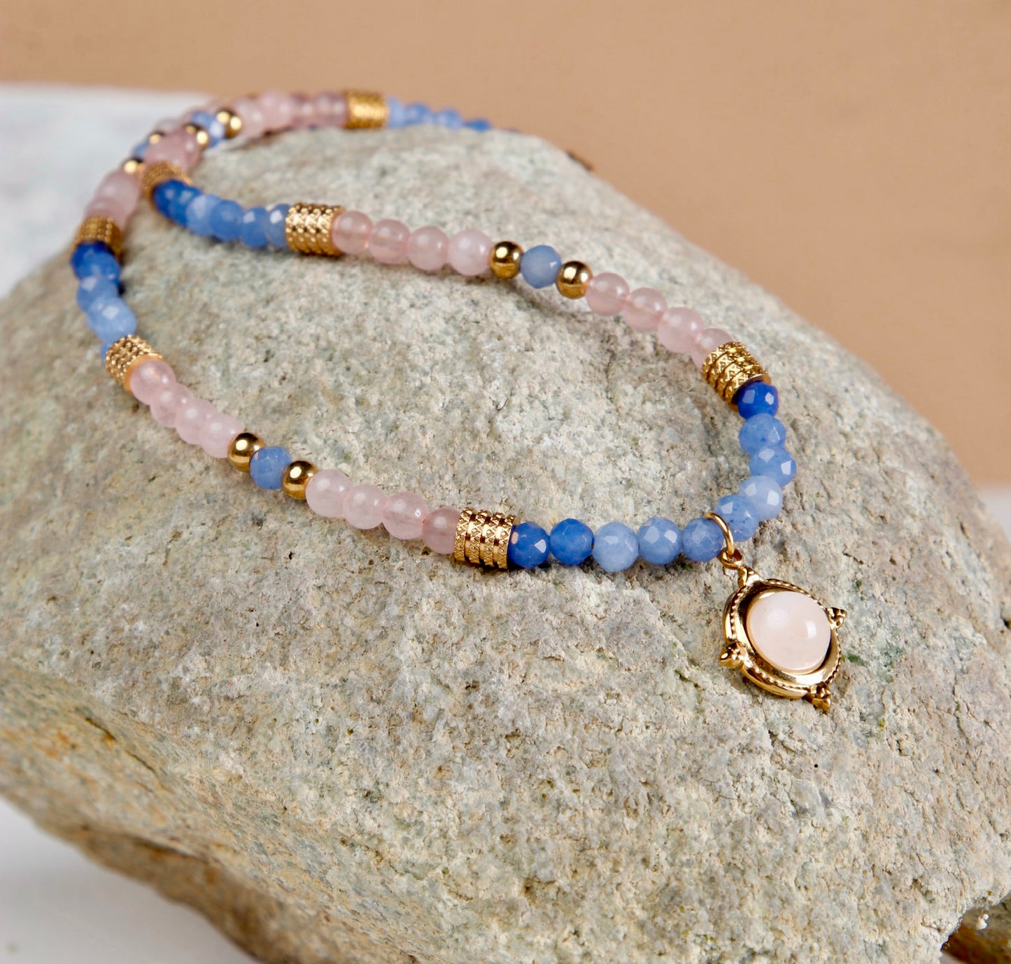 Rosa Beaded Gold Necklace