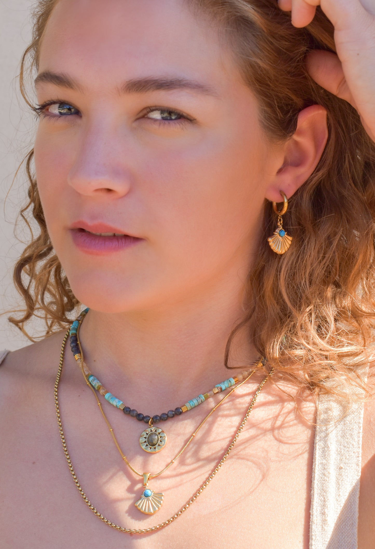 Gemma Beaded Gold Necklace